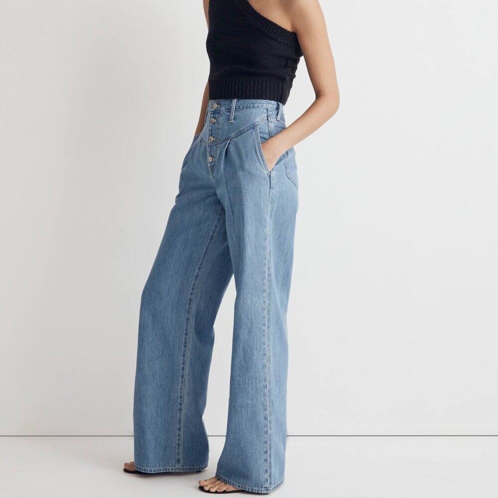 Madewell Super Wide-Leg Jeans Lockland Wash Size 27 - Picture 12 of 12